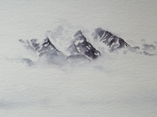 Mount Cook, watercolour